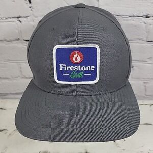 Vintage‎ Firestone Grill Patch Hat Mens Gray Snapback Grill Pit Dad Ball Cap